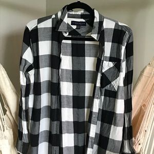 Black and white button down